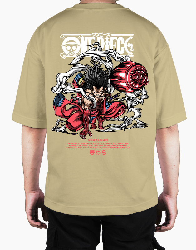 Premium Oversize Drop Shoulder Tee – Japanese Oni Demon & Roses Graphic | by GenGears in Pakistan