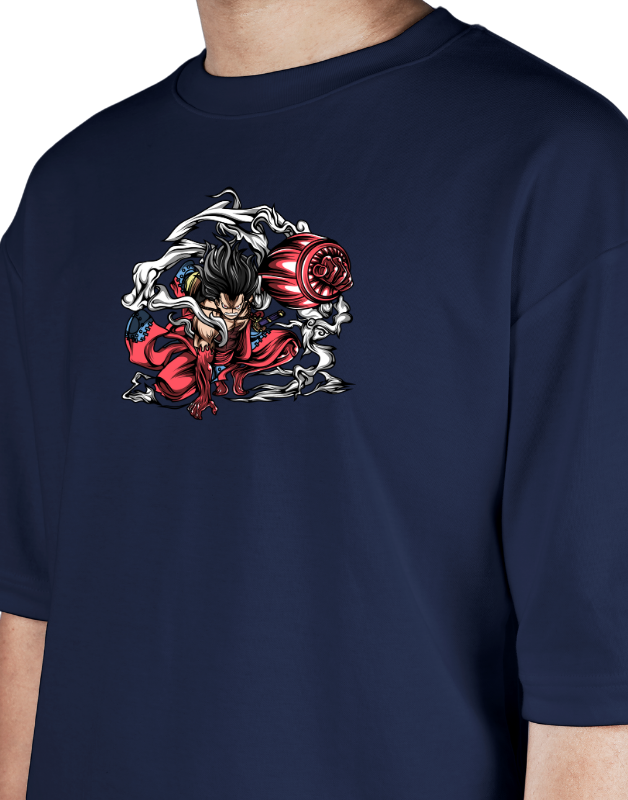 Premium Oversize Drop Shoulder Tee – Japanese Oni Demon & Roses Graphic | by GenGears in Pakistan