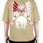 Premium Oversize Drop Shoulder Tee – White & Red Anime Character Graphic | by GenGears in Pakistan