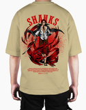 Premium Oversize Drop Shoulder Tee – Samurai Demon & Flames Graphic | by GenGears in Pakistan