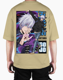 Premium Oversize Drop Shoulder Tee – Anime Gojo Satoru Graphic | by GenGears in Pakistan