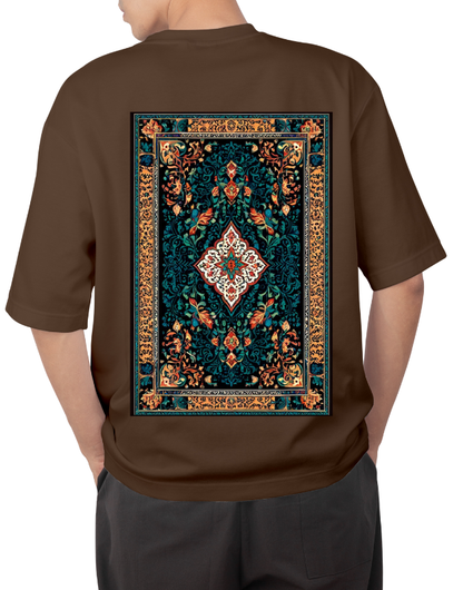 Premium Oversize Drop Shoulder Tee – Ethnic Heritage Pattern Print | by GenGears in Pakistan