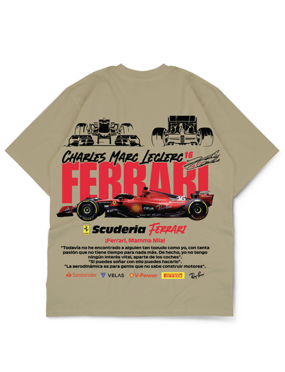 Premium Oversize Drop Shoulder Tee – Ferrari Racing Graphic | by GenGears in Pakistan