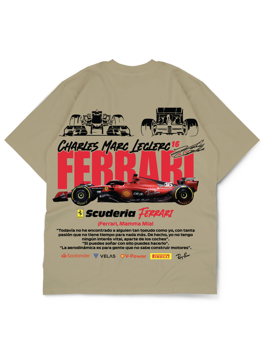Premium Oversize Drop Shoulder Tee – Ferrari Racing Graphic | by GenGears in Pakistan