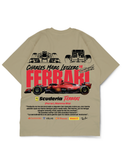 Premium Oversize Drop Shoulder Tee – Ferrari Racing Graphic | by GenGears in Pakistan