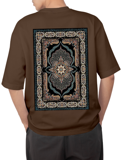 Premium Oversize Drop Shoulder Tee – Heritage Geometric Pattern Print 2 | by GenGears in Pakistan