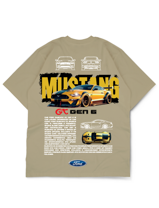 Premium Oversize Drop Shoulder Tee – Mustang Racing Graphic | by GenGears in Pakistan