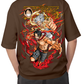 Premium Anime Oversize Drop Shoulder T-Shirt – Red Print & Character Design | by GenGears in Pakistan