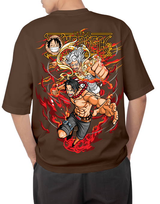 Premium Anime Oversize Drop Shoulder T-Shirt – Red Print & Character Design | by GenGears in Pakistan