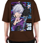 Premium Oversize Drop Shoulder Tee – Anime Gojo Satoru Graphic | by GenGears in Pakistan