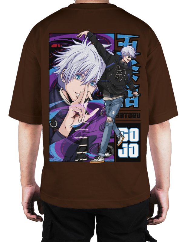 Premium Oversize Drop Shoulder Tee – Anime Gojo Satoru Graphic | by GenGears in Pakistan