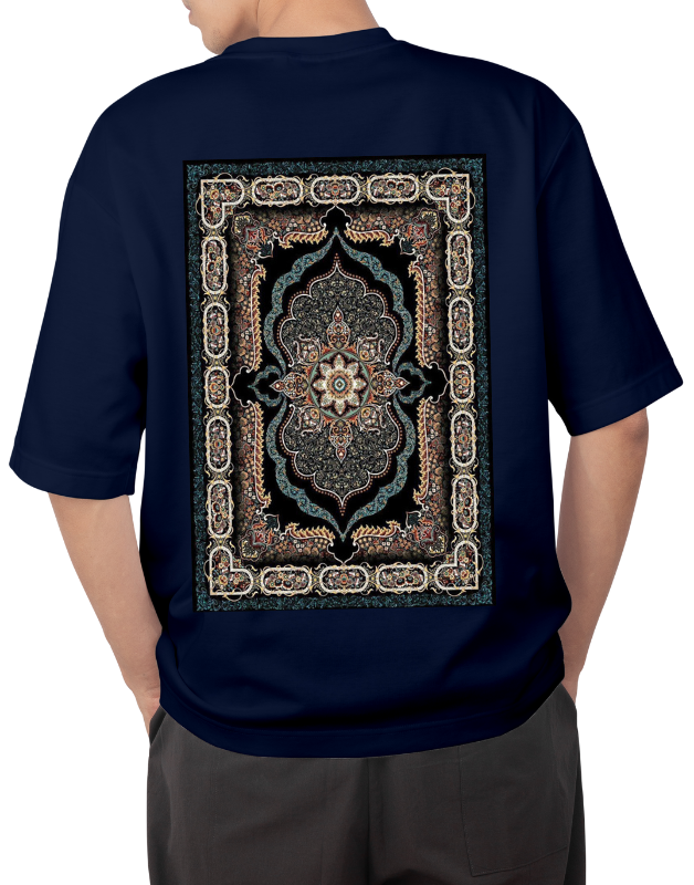 Premium Oversize Drop Shoulder Tee – Heritage Geometric Pattern Print 2 | by GenGears in Pakistan