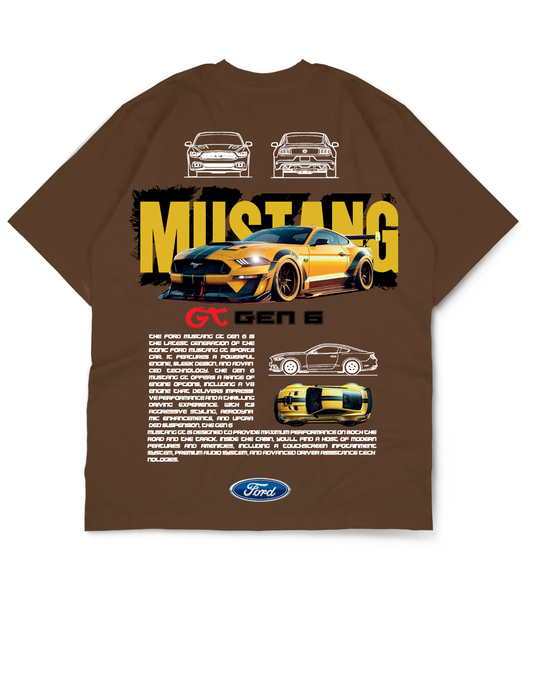 Premium Oversize Drop Shoulder Tee – Mustang Racing Graphic | by GenGears in Pakistan