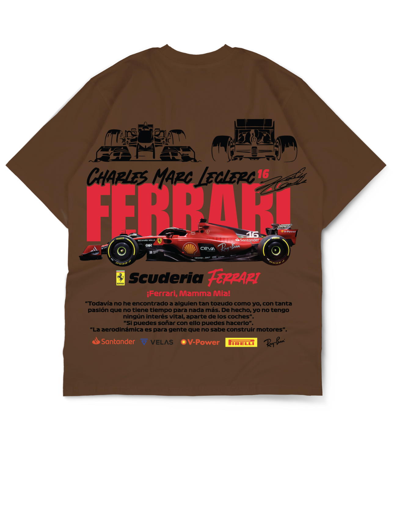Premium Oversize Drop Shoulder Tee – Ferrari Racing Graphic | by GenGears in Pakistan