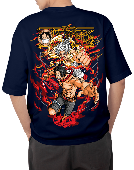 Premium Anime Oversize Drop Shoulder T-Shirt – Red Print & Character Design | by GenGears in Pakistan