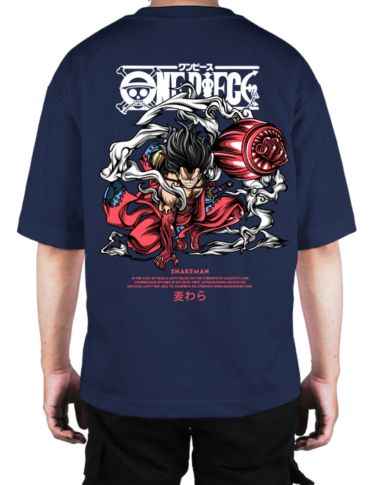 Premium Oversize Drop Shoulder Tee – Japanese Oni Demon & Roses Graphic | by GenGears in Pakistan