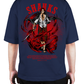 Premium Oversize Drop Shoulder Tee – Samurai Demon & Flames Graphic | by GenGears in Pakistan