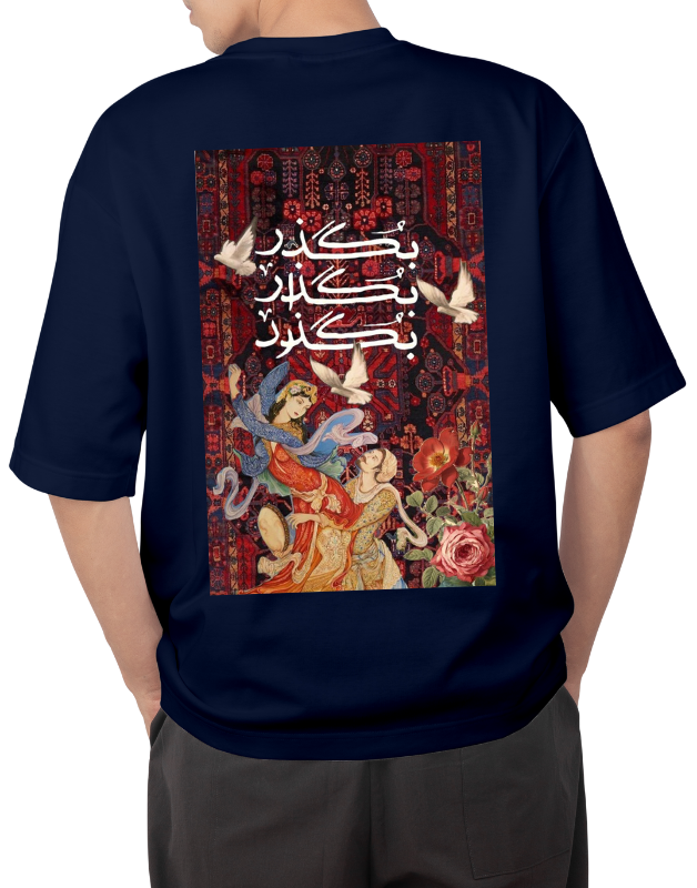 Premium Oversize Drop Shoulder Tee – Japanese Oni Mask Print | by GenGears in Pakistan