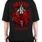 Premium Oversize Drop Shoulder Tee – Samurai Demon & Flames Graphic | by GenGears in Pakistan
