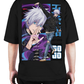 Premium Oversize Drop Shoulder Tee – Anime Gojo Satoru Graphic | by GenGears in Pakistan