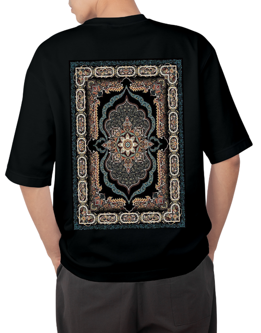Premium Oversize Drop Shoulder Tee – Heritage Geometric Pattern Print 2 | by GenGears in Pakistan