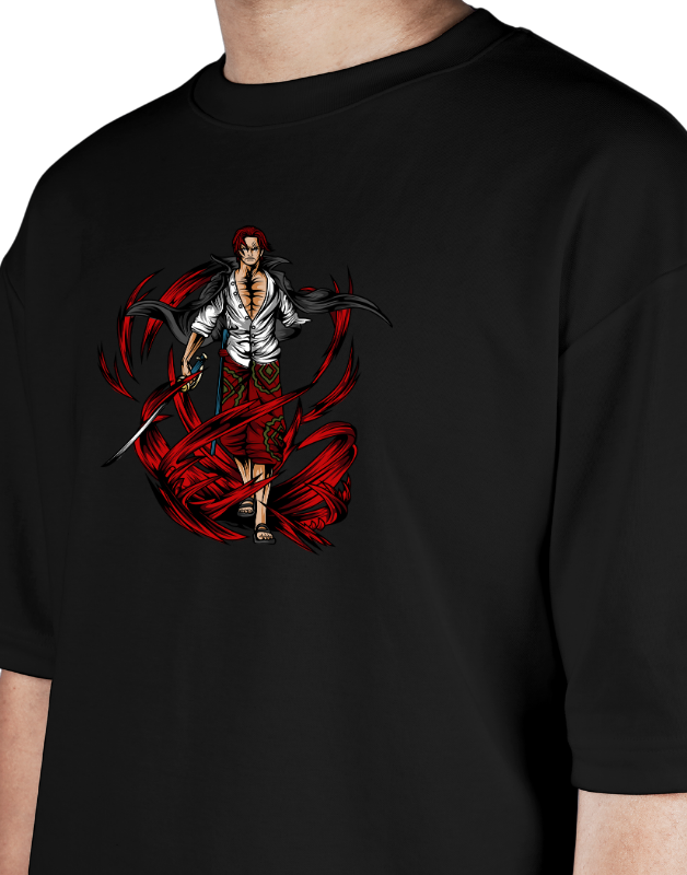 Premium Oversize Drop Shoulder Tee – Samurai Demon & Flames Graphic | by GenGears in Pakistan