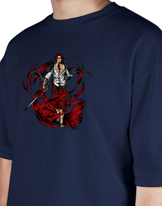 Premium Oversize Drop Shoulder Tee – Samurai Demon & Flames Graphic | by GenGears in Pakistan