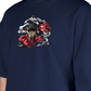 Premium Oversize Drop Shoulder Tee – Japanese Oni Demon & Roses Graphic | by GenGears in Pakistan