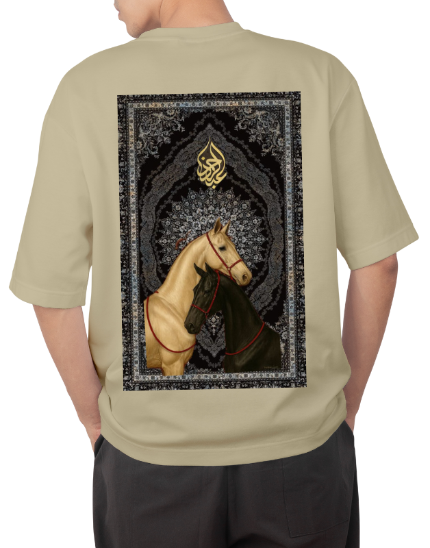 Premium Oversize Drop Shoulder Tee – Golden Warrior Print | by GenGears in Pakistan