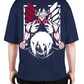 Premium Oversize Drop Shoulder Tee – White & Red Anime Character Graphic | by GenGears in Pakistan