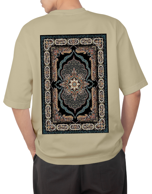 Premium Oversize Drop Shoulder Tee – Heritage Geometric Pattern Print 2 | by GenGears in Pakistan