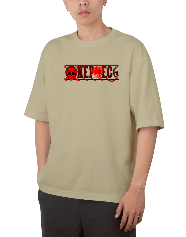 Premium Anime Oversize Drop Shoulder T-Shirt – Red Print & Character Design | by GenGears in Pakistan