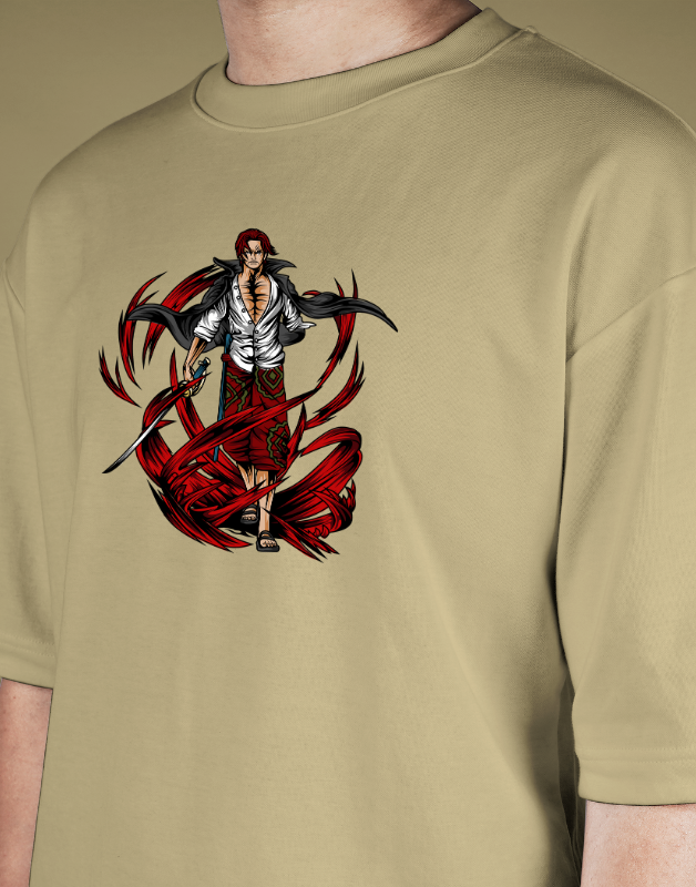 Premium Oversize Drop Shoulder Tee – Samurai Demon & Flames Graphic | by GenGears in Pakistan
